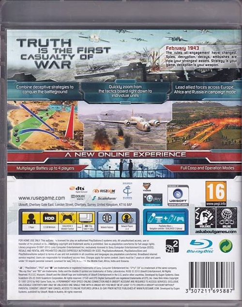 R.U.S.E -  PS3 (B Grade) (Genbrug)